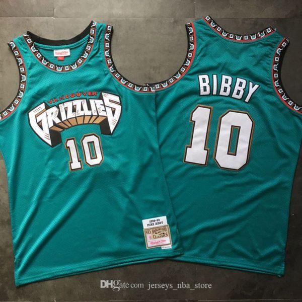 

men vancouver grizzlies mike bibby mitchell & ness turquoise hardwoods classics 1998-99 swingman jersey, Black;red