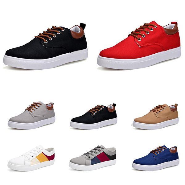 

men fashion casual shoes black white navy blue red khaki mens comfortable canvas sneakers size 39-46 item 4