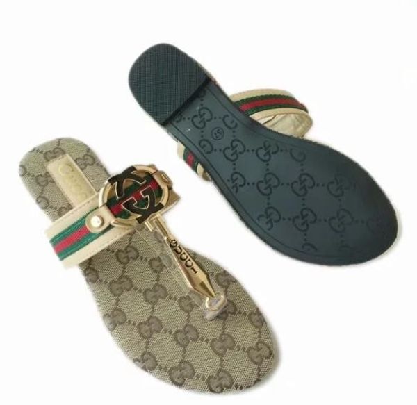 

2019 women sandals big size 35-42 designer shoes luxury slide summer fashion wide flat slippery sandals slipper flip flops.