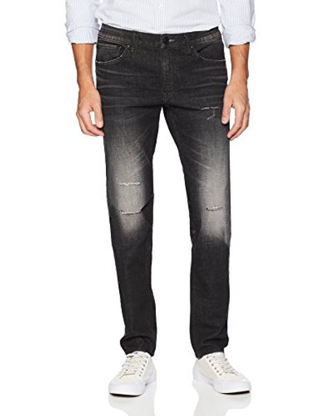 

denim garage classics men's skinny stretch jean dark grey, Blue