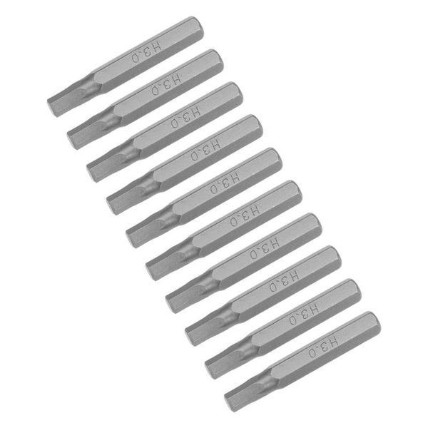 

uxcell hex bits 10pcs 5/32 inch hex shank h3 hexagon screwdriver bit set 28mm length s2 screw driver kit tools