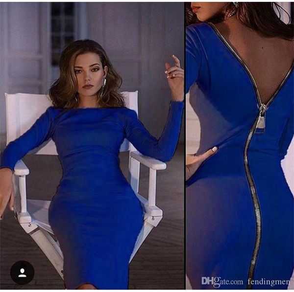 

plus size womens designer dresses club and party backless bodycon dress fashion slim long sleeve women dress, Black;gray