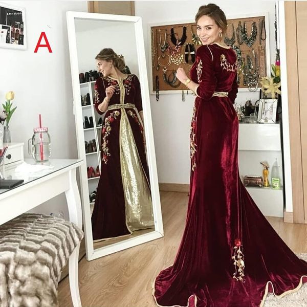 

Формальное Burgendy Вечерние платья 2020 платье вечера Wear Ближний Восток Дубай Абая Кафтан Kleider робы де soirée Abendkleider