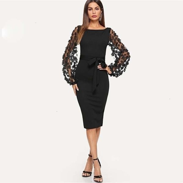 Ladies Women Plain Skirt Knee Length Long Stretchable Office Bodycon Midi Dress