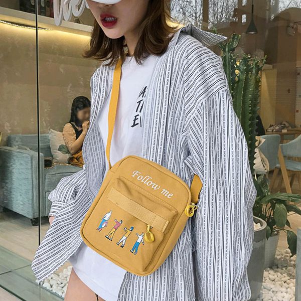

women concise bag durable canvas crossbody bag personality cool cartoon pattern shoulder high quality