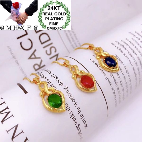

omhxfc jewelry wholesale ym398 european fashion fine woman girl party birthday wedding gift heart zircon 24kt gold pendant charm, Blue;slivery