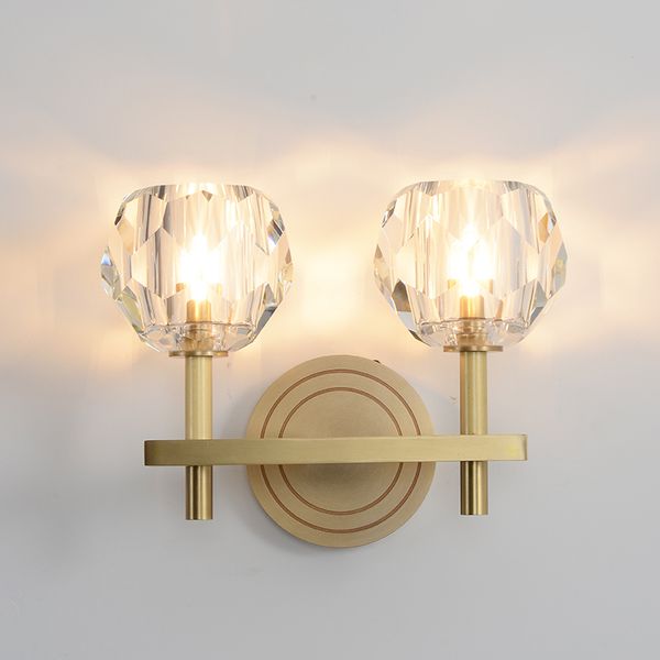 

modern creative simple crystal copper wall lamps living room restaurant bedroom bedside wall light fixture