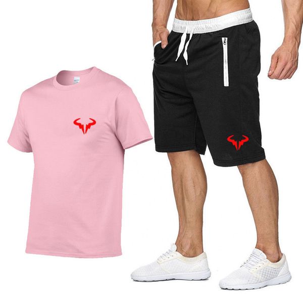 

2020summer new - sportssuit men's sweatshirt shorts summer men's t-shirt shorts casual suit sportswear clothing, Gray