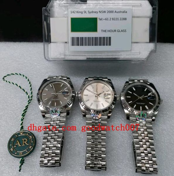 

luxury 41mm ar factory v2 version automatic 2824 eta silver watches 904l steel jubilee bracelet men 126334 crystal wristwatches, Slivery;brown