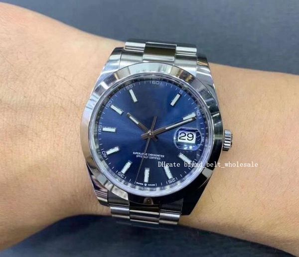 

2020 shopkeeper recommend luxury datejust 41 blue index dial steel automatic men's watch 126300 blso automatic men's watch, Slivery;brown