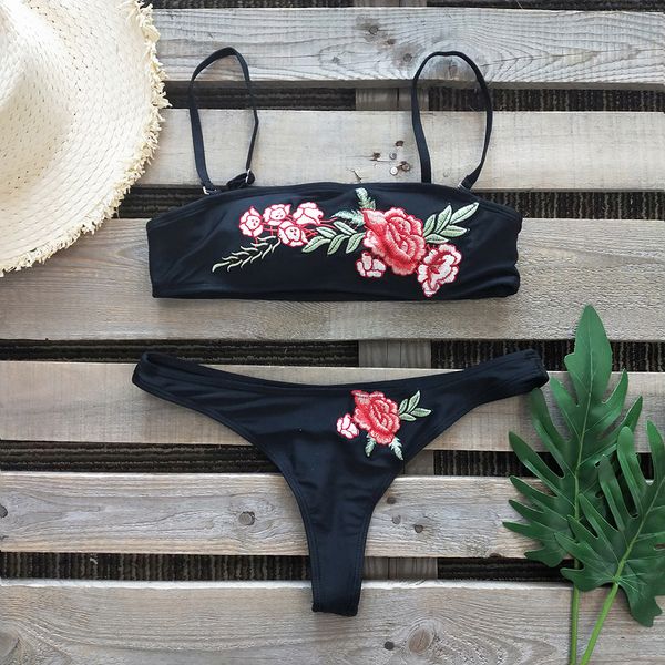 

2020 bandeau bikinis women swimsuit push up swimwear brazilian bikini set beach bathing suit swim wear biquini, White;black