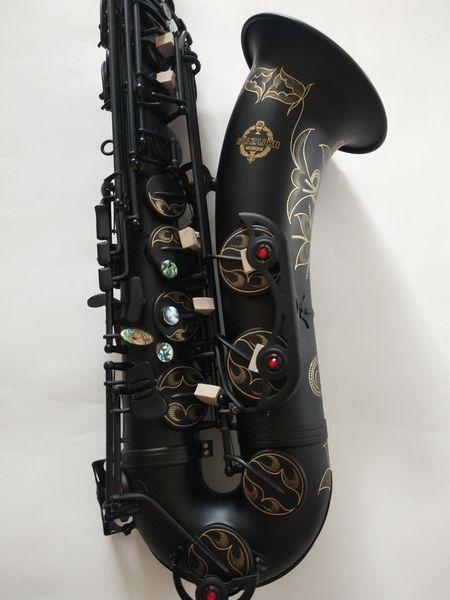 Instrumento musical Suzuki Professional New japonês Saxofone Tenor B plana Woodwide instrumento Black Nickel ouro Sax Presente Com bocal