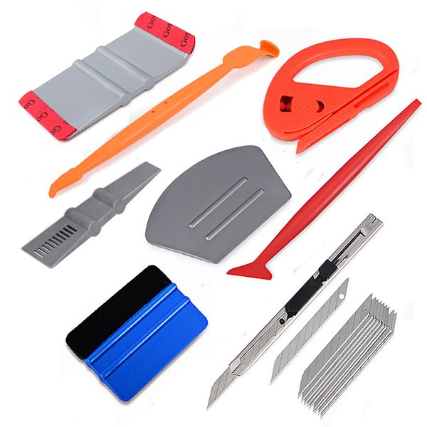 

foshio vehicle carbon fiber vinyl wrap window tint tools set car stickers film wrapping magnet squeegee cutter car accessories