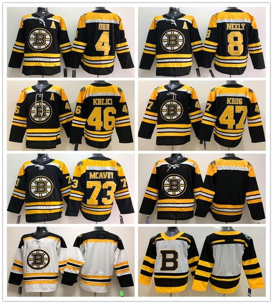 

2019 New Boston Bruins Hockey Jersey 4 Bobby Orr 8 Cam Neely 47 Torey Krug 73 Charlie McAvoy 46 David Krejci Blank Jerseys