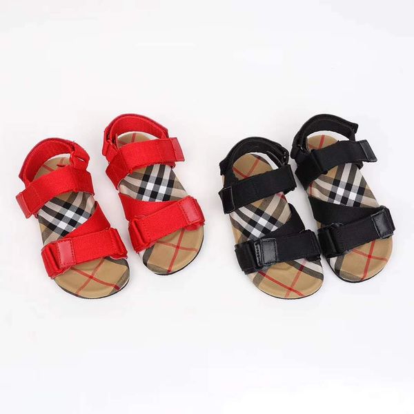 

Kid shoes boy girl classical plaid sandals for baby boy girl sport sandals to ankle buckle strap child shoes send with box EU 26-35