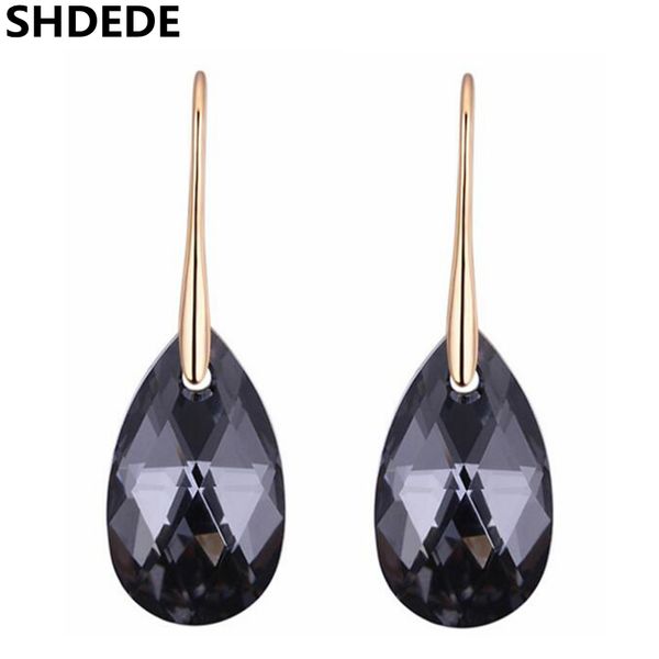 

shdede womens accessories crystal from swarovski long water drop earrings jewelry dangle pierced hanging .27279, Silver