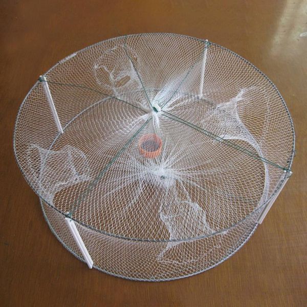 

33*12cm round fishing net portable fish shrimp minnow crab bait cast mesh #19