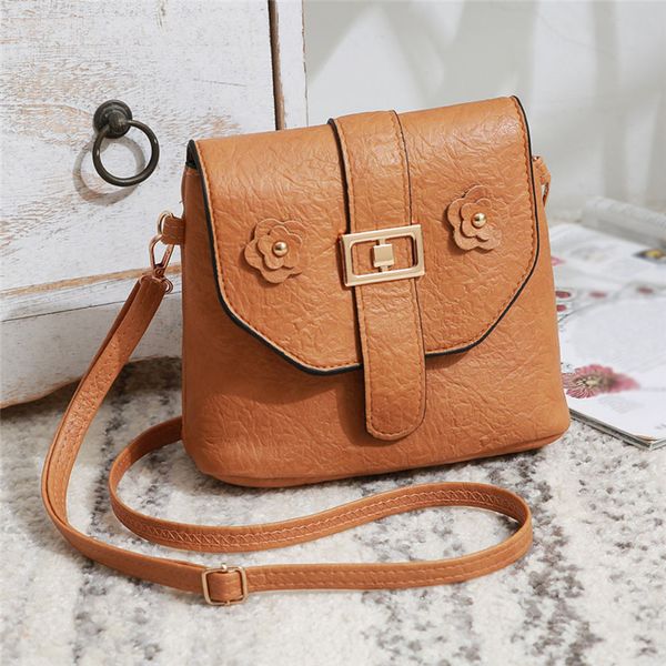 

retro rivets messenger bags flower solid color small shoulder bags messenger bag embossed leather a1