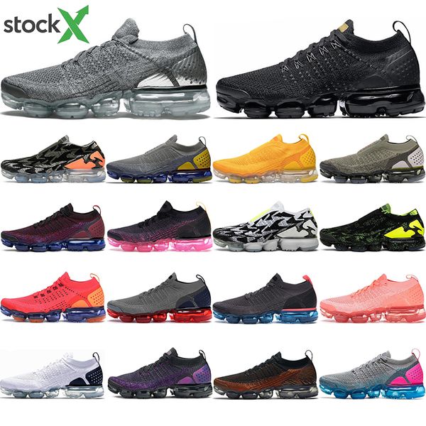 

с бесплатными носками новая мода fly 2.0 кроссовки мужчины женщины вольт тройной черный олимпийский вязать мужские кроссовки спортивные крос, White;red