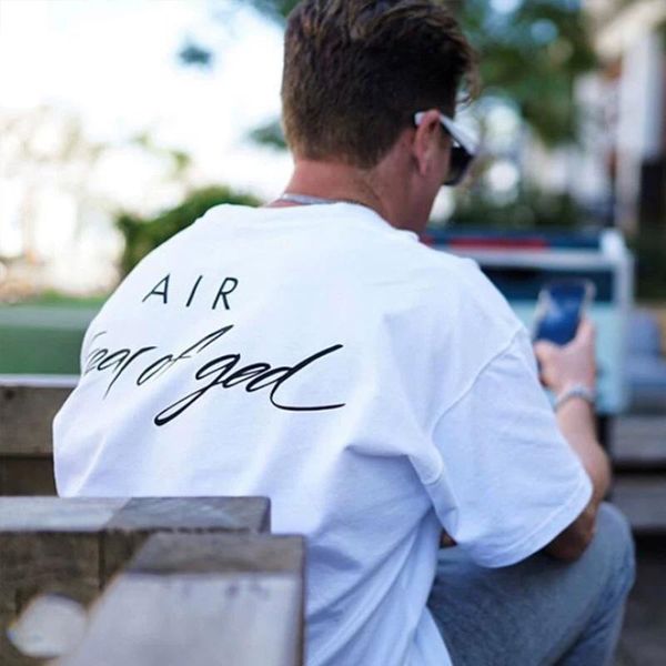 

spring summer 2020 fog fear of god signature brand collaboration designer tshirt fashion men women t shirt casual cotton tee, White;black