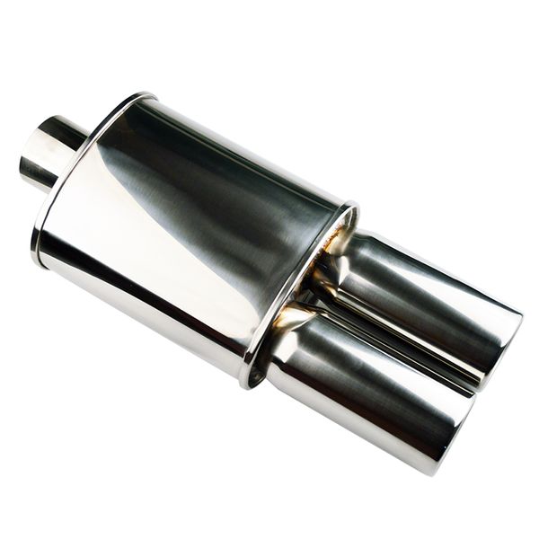 

salbeitech car tail pipe auto exhaust muffler body length 10" inlet 2.5"/3" outlet 3"/3.5