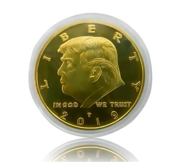 

2019 donald trump commemorative coin american pre ident avatar gold coin ilver badge craft collection acrylic packaging dhl fa t hipping