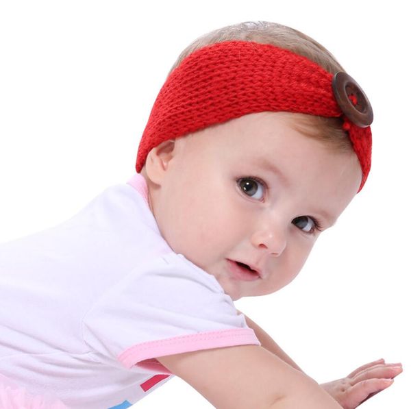 

cute baby button headband knitted infant turban head warm head band toddler headwear hair band birthday gift for kids 8 colors, Slivery;white