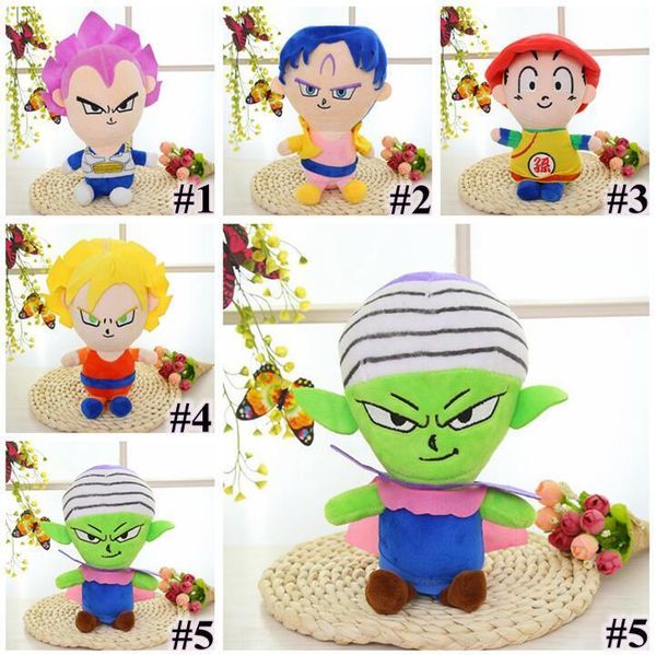 

5 стили 27см dragon ball z плюшевые игрушки сон гоку сын гохан вегета dragon ball плюшевые игрушки подвеска рисунок куклы cca6917 50шт