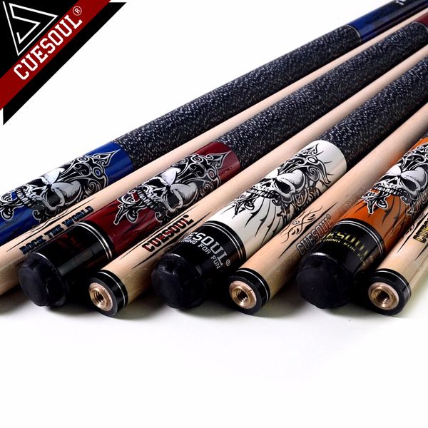 

cuesoul new coming rockin series maple pool cue stick set with blue carrying cue bag - 57" 21oz billiard