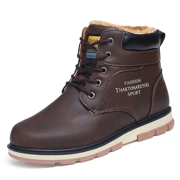

2019 winter shoes men boots warm fur snow boots men shoes high-male mens winter footwear 39 s, Black