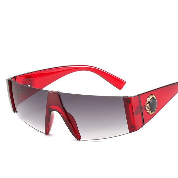 

2019 new one-piece retro sunglasses european and american men's windproof goggles classic sunglasses, White;black