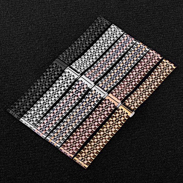 

dropshipping замена ремень 18мм 20мм 22мм диапазона вахты браслет из нержавеющей стали наручные часы кнопочный hidden застежка браслета, Black;brown