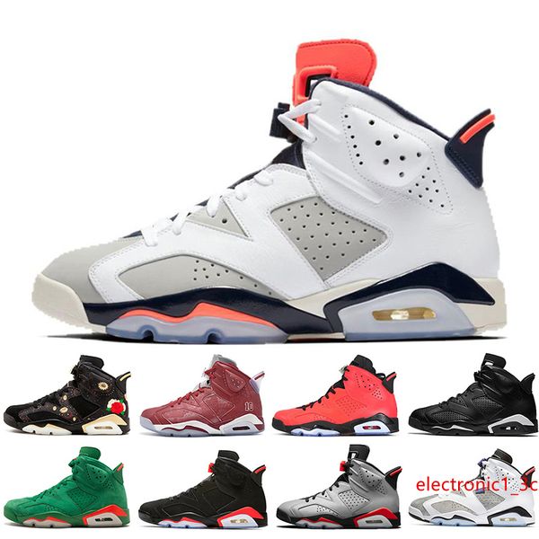 

2019 infrared bred 6 6s mens basketball shoes 3m reflective bugs bunny tinker hatfield black cat flint men sport sneaker designer size 40-47