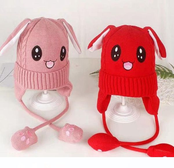 

дети животных шапки мультфильм животных вязаная шапка с jumping уши beanie cap уши прирост производительности колпачок 6 цветов kka7652, Blue;gray