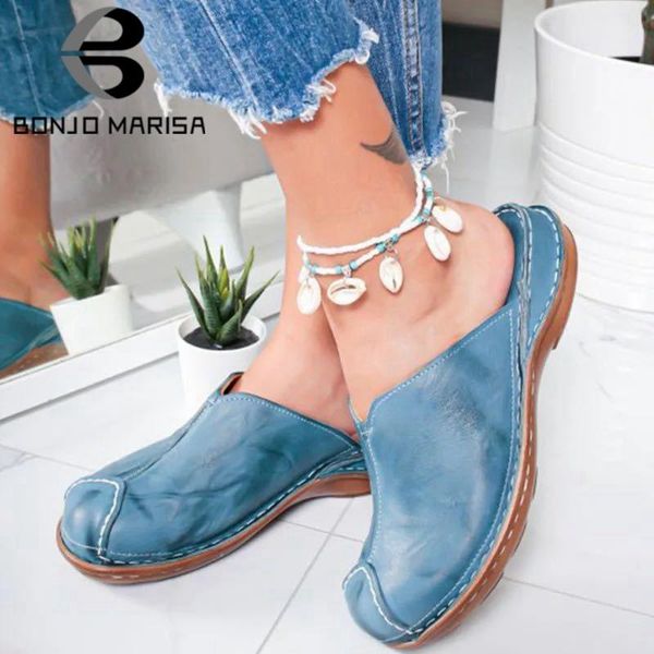 

bonjomarisa leisure female retro summer cover toe solid sewing flat outdoor slippers women casual shoes woman, Black