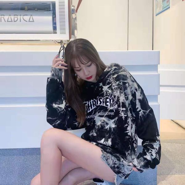 

мужские брендовые толстовки модные письма печати мужские пуловеры роскошный градиент pattern толстовки активный хип-хоп уличная одежда для в, Black