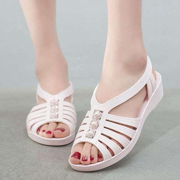 

summer sandals 2020 women flats shoes ladies soft rubber shoes comfortable home beach water woman's sandals sandalia mujer, Black