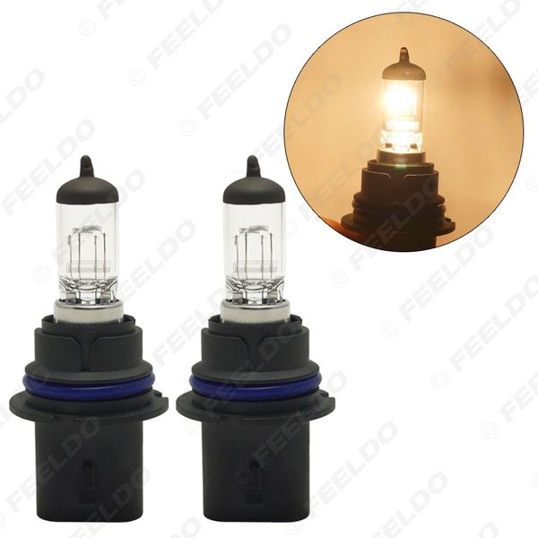 

feeldo 2pcs car 9007 80w 12v white fog lights halogen bulb car headlights lamp light source parking #2861
