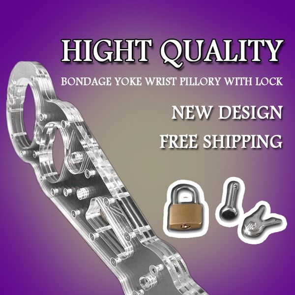 2022 Bondage Toys adultos BDSM Plastic Cangue Fetter Fetter Handcuff Restrante Bindeada Breça Bracelet Lock pornô Jogos