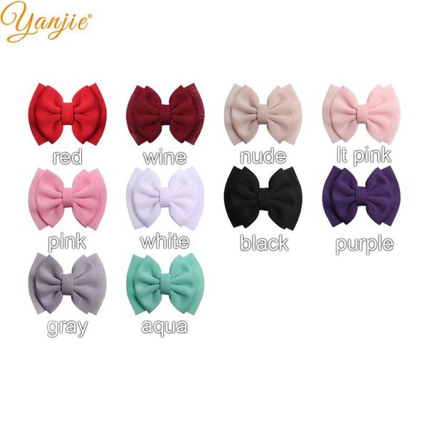 

10pcs/lot hair bows barrette 6'' double layer bows hair clips for women puff space cotton bow diy girls hair accessories mujer, Slivery;white