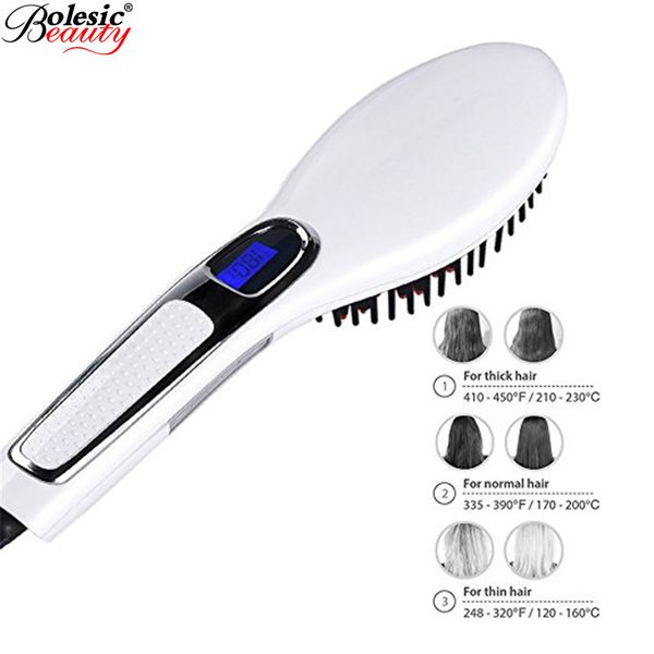 

fast heat men hair curling iron straightener comb salon hairdressing comb brush electric hair styler hair curler brush