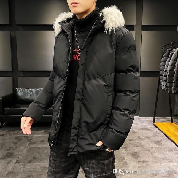 

2019 мужчины дизайнер наружной куртки ветрозащитный теплое пальто hoodie длинные зимние виды спорта марка ветровка мужская одежда плюс разме, Black