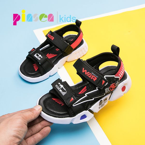 

pinsen summer kids sandals boys girls slides children beach boys sandals 2020 new arrive little kids shoes boy, Black;red