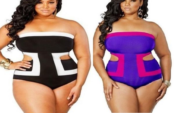 

plus big bikini sets high waist printed one shoulder multi rope one piece large multi color panel fat stripe print flexible stylish popular