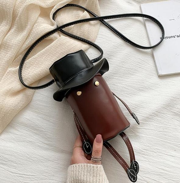 

designer girl crossbady luxury cute little bag women cartoon funny robot bucket bag mini ugly cute shoulder cross cow