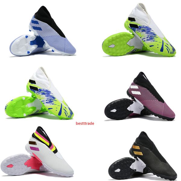 

new men nemeziz 19.3 no shoelaces fg tf football shoes waterproof messi chaussures indoor soccer cleats shoes size 39-45
