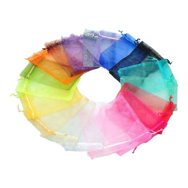 

abui-100pcs 10x15cm mixed colors organza jewelry gift present x-mas pouch bags
