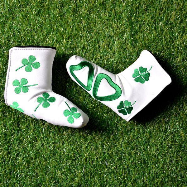 

golf head cover putter cover lucky pu leather golf putter headcover magnet closure blade tool club-making products