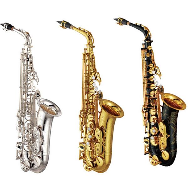 

professional alto saxophone yas-875ex nickel silver eb paint gold finish sax black paint alto sax with 11reeds,8 pads cushions,case,carekit