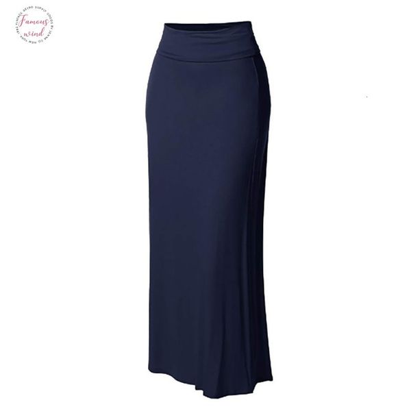 

women skirt high waist ladies solid high waist casual skirt ladies ball skirt bodycon stitching long maxi femme faldas, Black